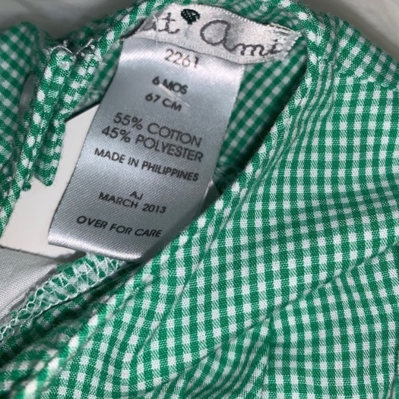 Petit Ami dress - 24 mo - green/white  checkered - Picture 9 of 9